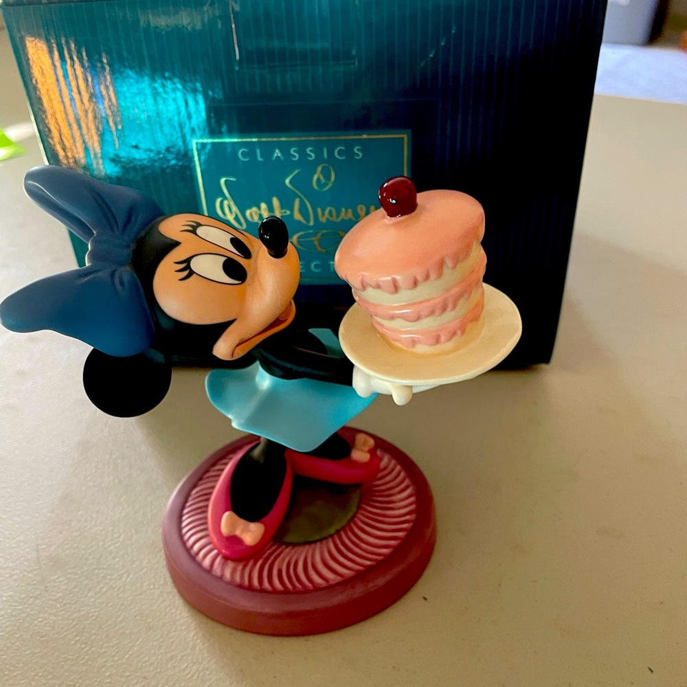Collectors Club Porcelain “For My Sweetie” features Minnie Mouse & her Cake.